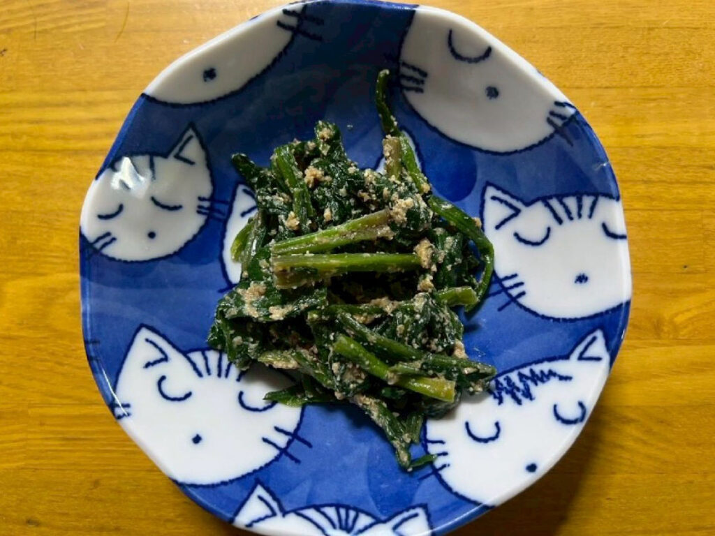 ほうれん草の味噌と胡麻和え